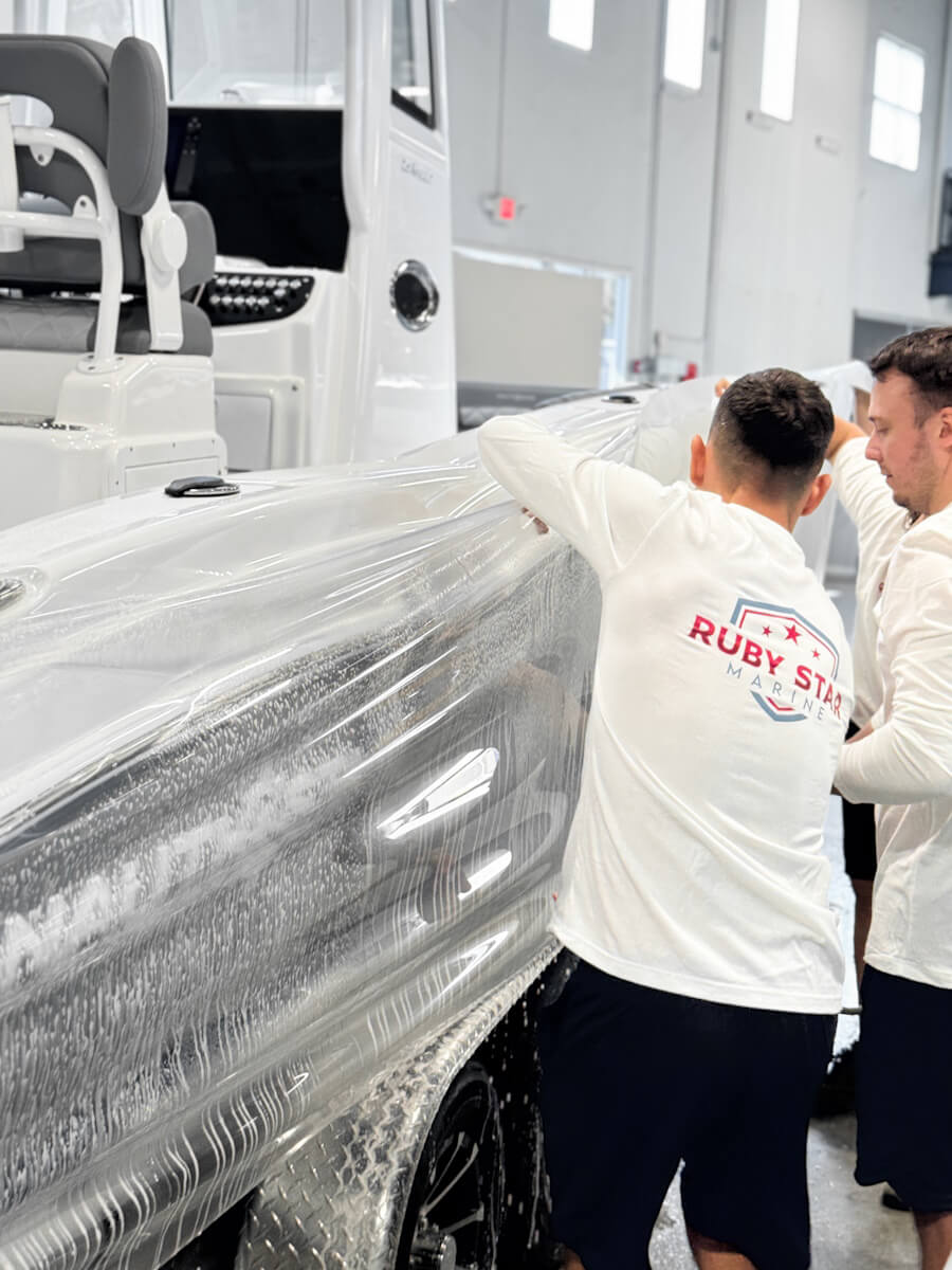 xpel marine protection film for white boat